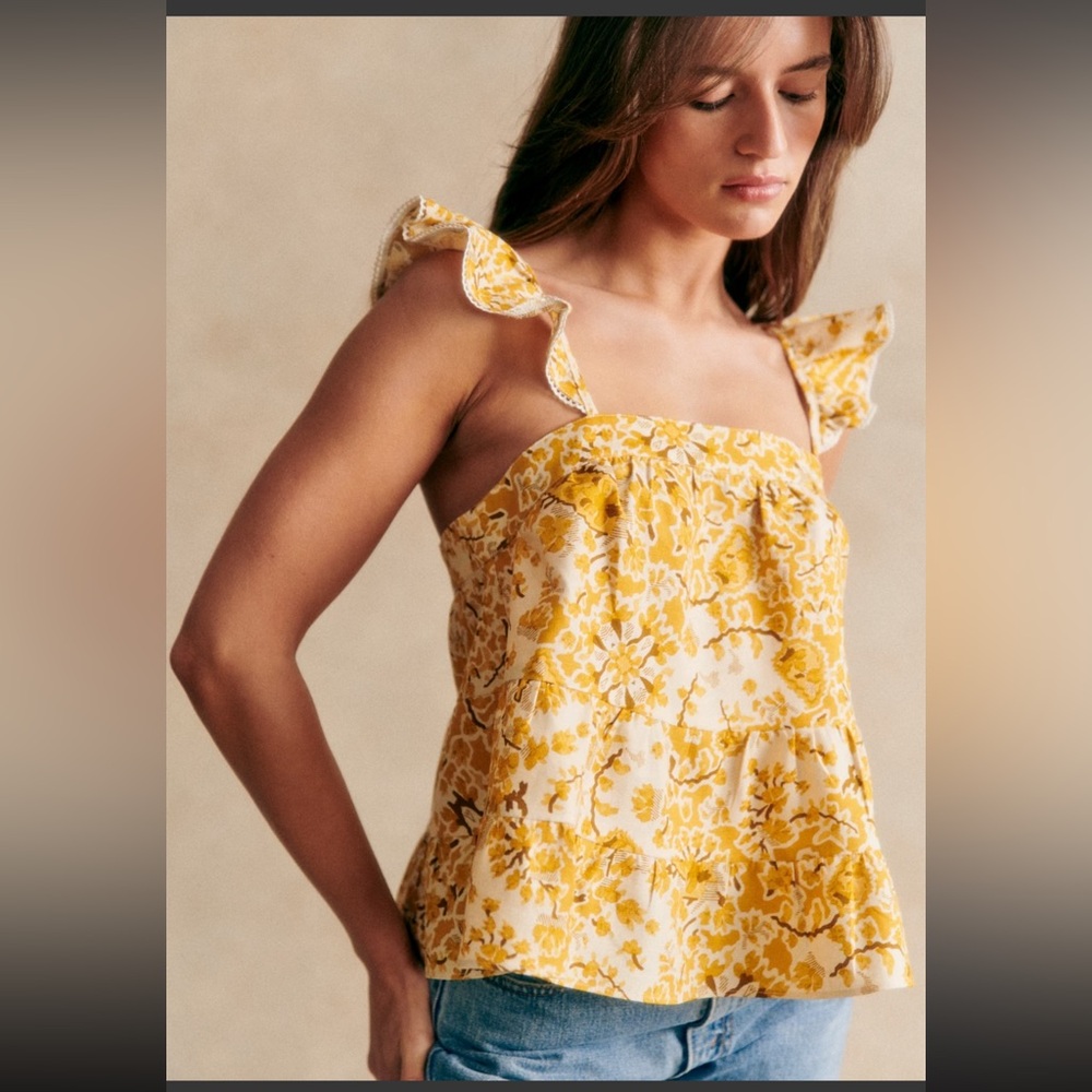 Sezane Cooper Blouse Alcazar Ocre - Size 8
